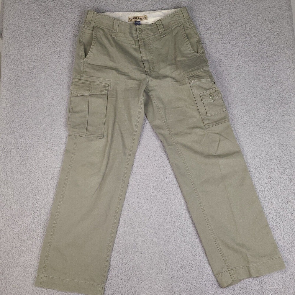 Fossil Brand Cargo Pants‎ Mens 36x33 Green Utility Pockets Cotton